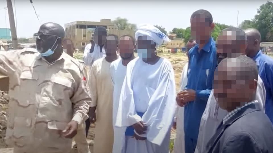 RSF West Darfur commander General Abdelrahman Juma -- overseeing a "clean-up" operation in the city. CNN has blurred this image to protect identities. - Rapid Support Forces/YouTube