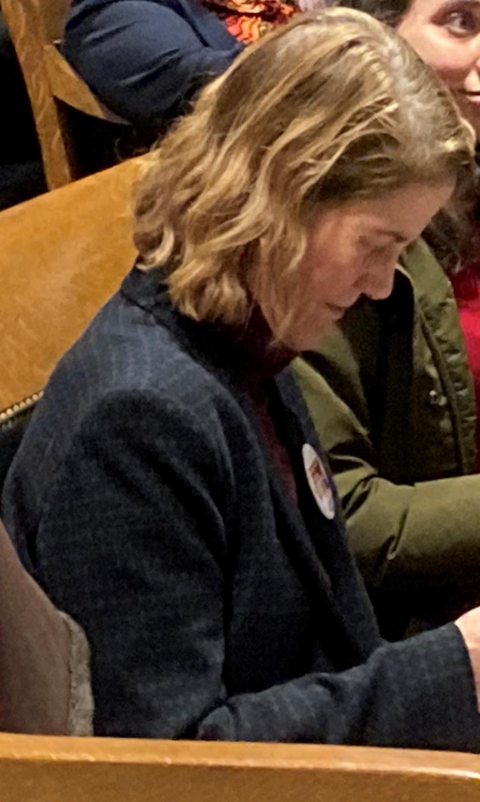 Amy Grunder, director of State Government Affairs at Massachusetts Immigrant and Refugee Advocacy, appeared before the Joint Committee on Public Safety and Homeland Security Monday to support Safe Communities Act.