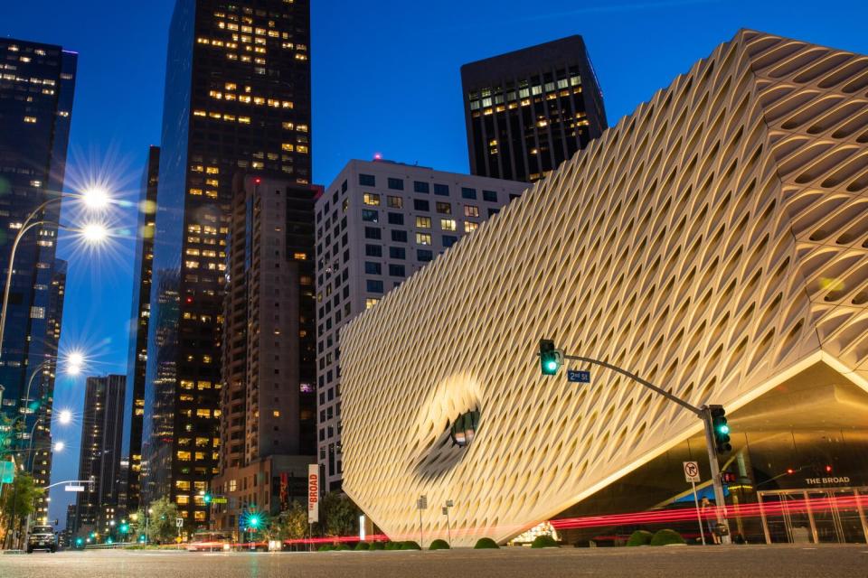 The Broad Museum on Grand Avenue in downtown Los Angeles