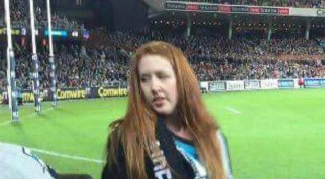 The woman's father said she was being unfairly accused of racism but the Port Adelaide Football Club said her actions were clearly racially motivated. Photo: Supplied