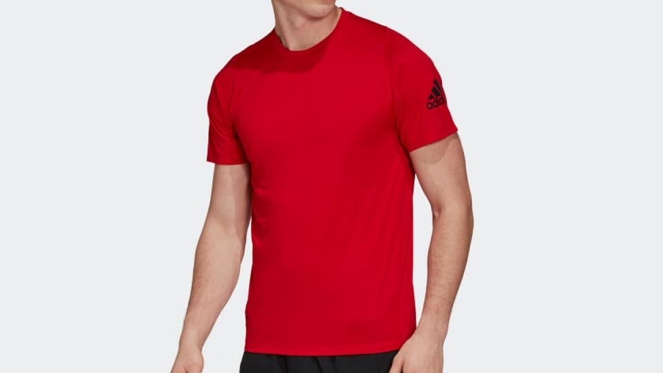 This adidas tee earned top marks for its sweat-wicking fabric.