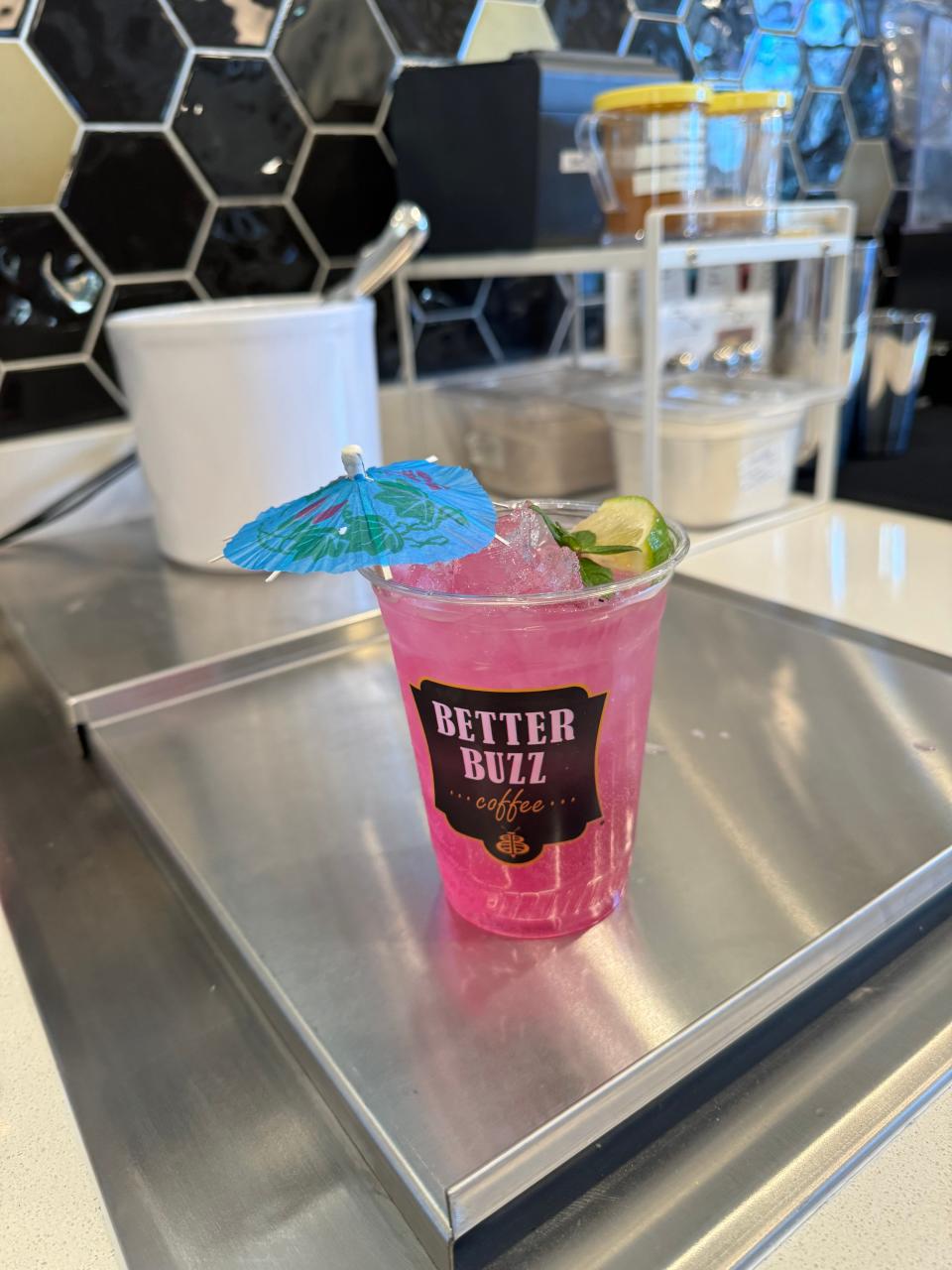 A prickly pear energy drink at Better Buzz Coffee in Phoenix.