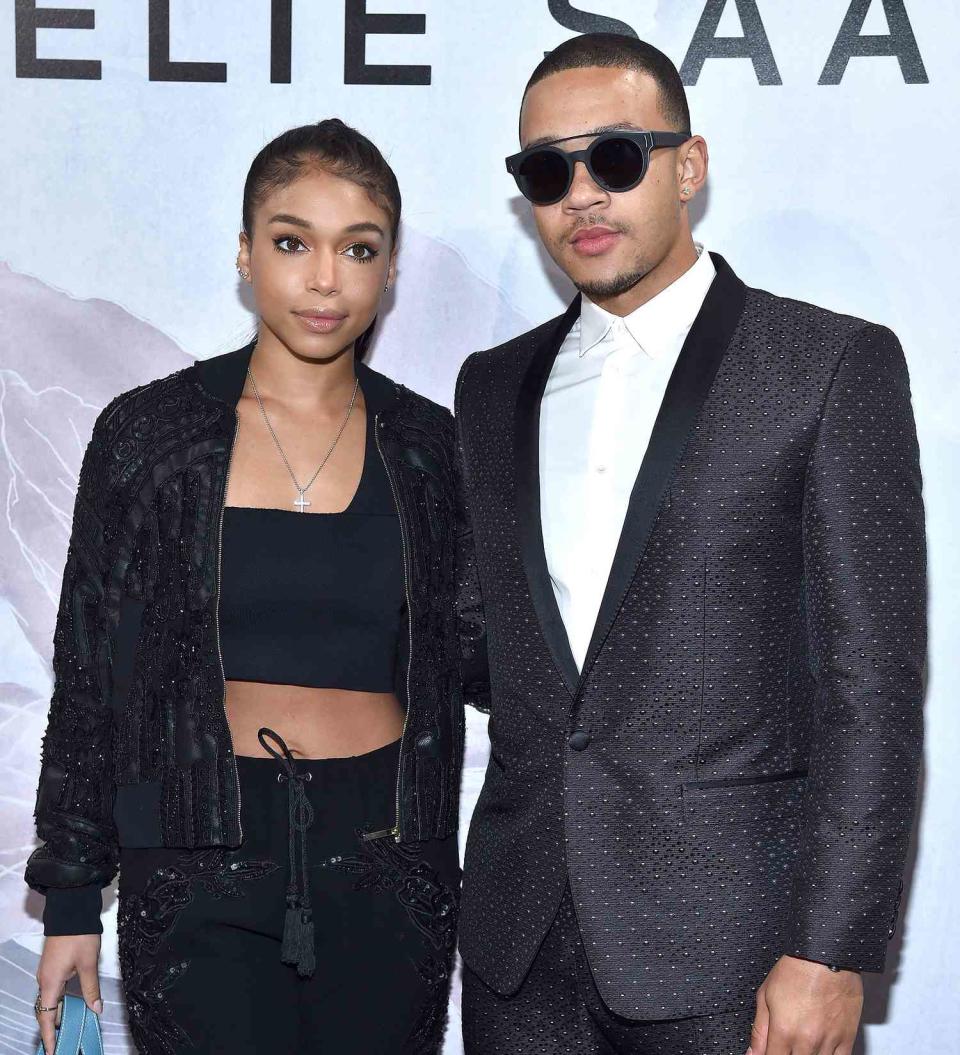 Lori Harvey and Memphis Depay attend the Elie Saab show as part of the Paris Fashion Week Womenswear Fall/Winter 2017/2018 on March 4, 2017 in Paris, France.