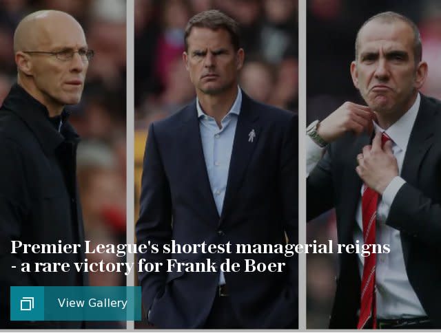 Premier League's shortest managerial reigns - a rare victory for Frank de Boer