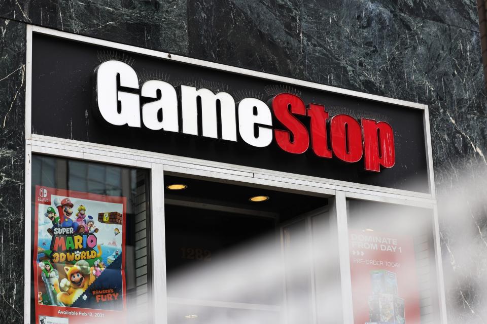 <p>GameStop: at heart of a share frenzy</p> (Getty Images)