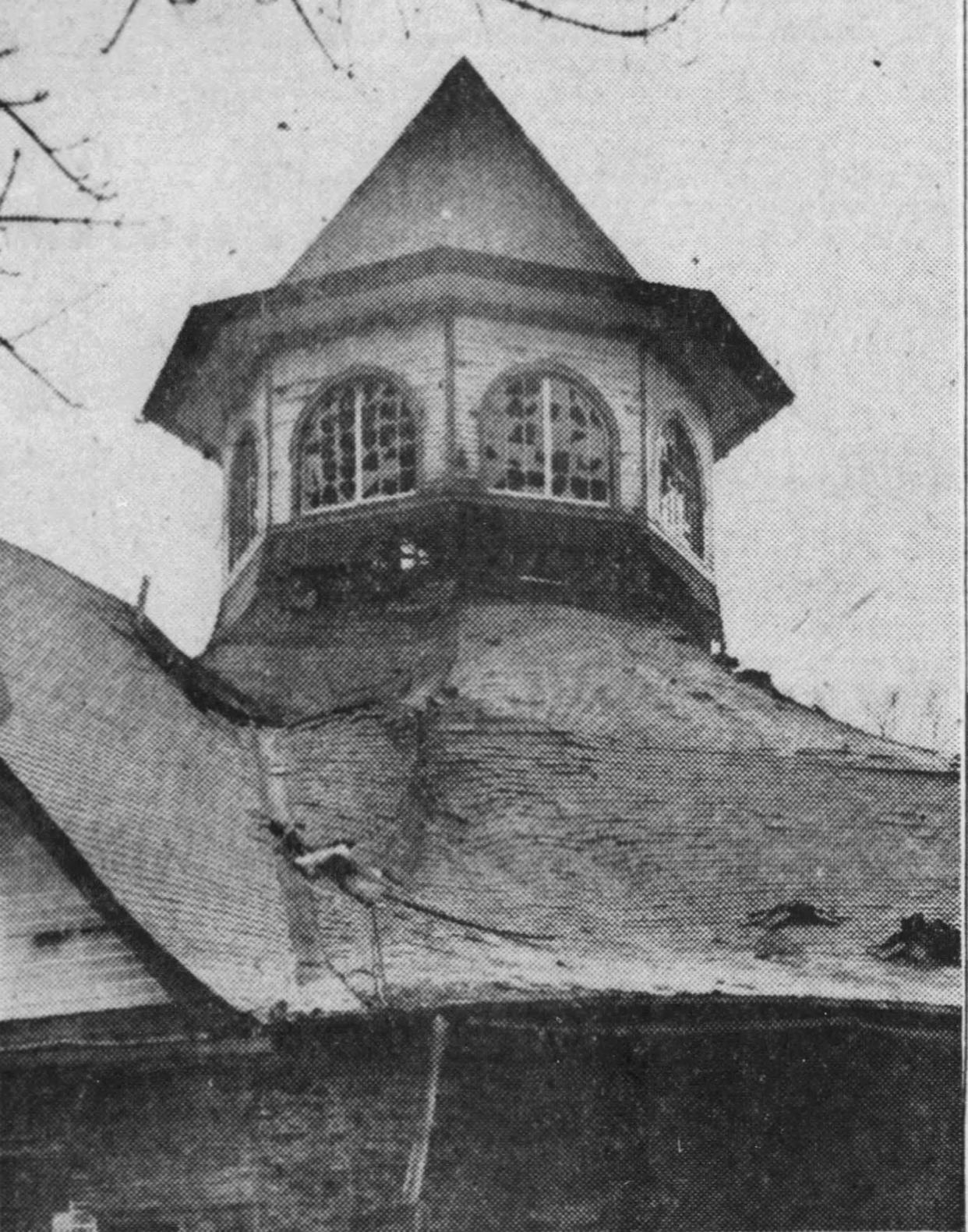 The remains of the casino building after a fire in 1948.