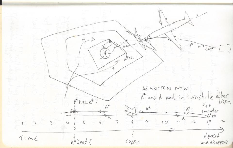 A sketch writer-director Christopher Nolan did for "Tenet."