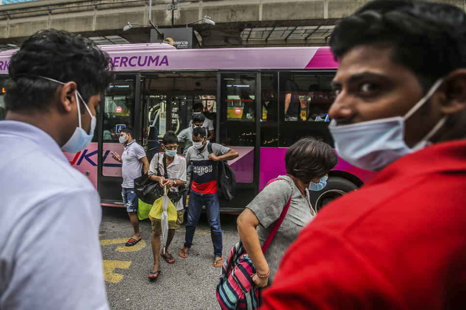 People wearing face masks during the weekend in Kuala Lumpur October 11, 2020. — Picture by Hari Anggara