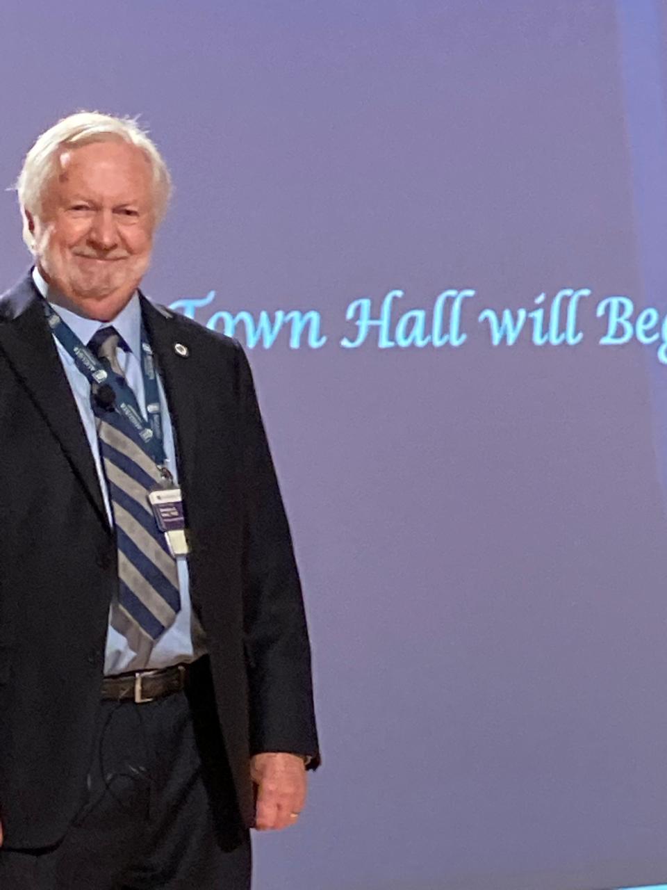 FILE - Augusta University President Brooks Keel held a virtual Town Hall on Tuesday to update students, faculty and staff. On Friday, March 31, 2023, Keel took part in announcing a merger between AU Health System and Wellstar Health System.