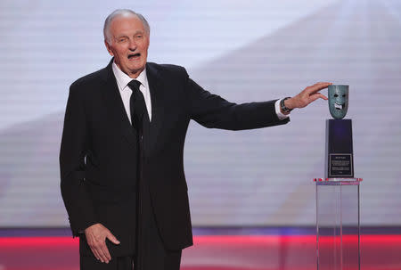 25th Screen Actors Guild Awards - Show - Los Angeles, California, U.S., January 27, 2019 - Alan Alda speaks after being given the Lifetime Achievement Award. REUTERS/Mike Blake