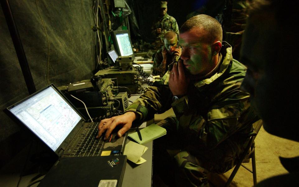 US marines exploit digital technology during training in North Carolina, 2001 - Getty Images