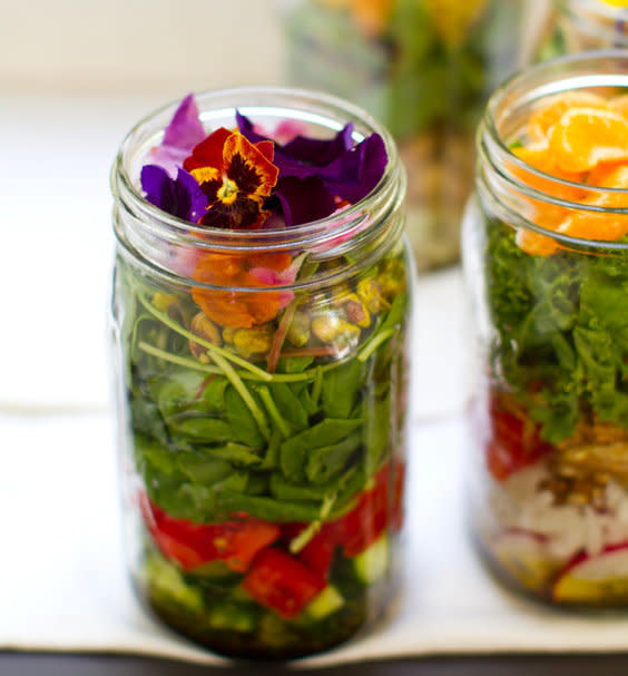 <strong>Get the <a href="http://kblog.lunchboxbunch.com/2012/06/vegan-salad-in-jar-make-ahead-bliss.html" target="_blank">Green Garden Mason Jar Salad</a> recipe from lunchbox.com</strong>
