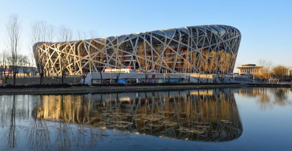 Trojan horse? … Beijing’s Birds Nest, which apparently has niches for people to hide from surveillance.