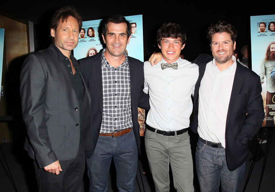 David Duchovny, Ty Burrell, Graham Phillips and Christopher Nell at the Los Angeles premiere of "Goats" on August 8, 2012.
