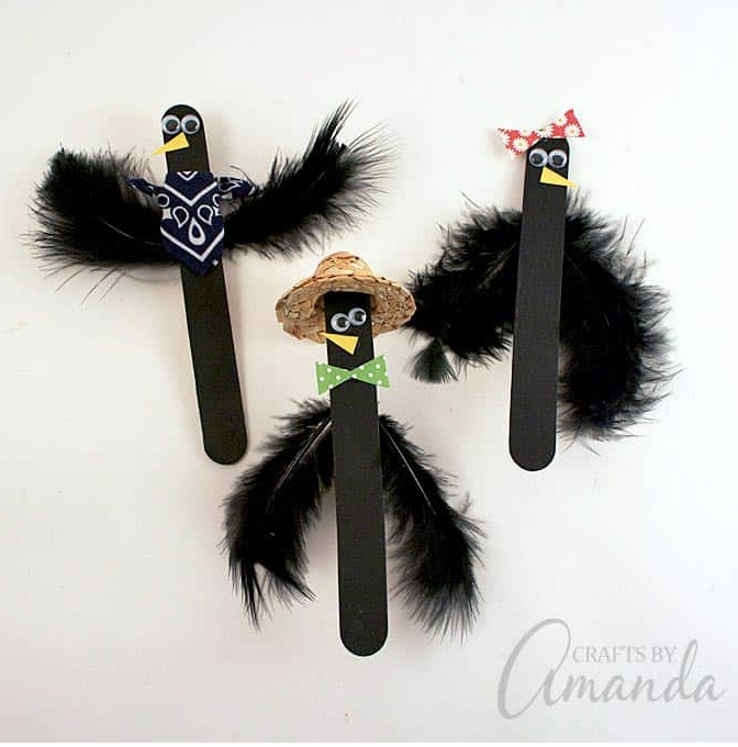 Popsicle Stick Crows