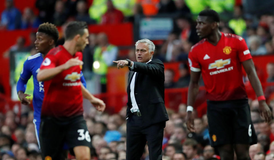 <p>Soccer Football – Premier League – Manchester United v Leicester City – Old Trafford, Manchester, Britain – August 10, 2018 Manchester United manager Jose Mourinho Action Images via Reuters/Andrew Boyers EDITORIAL USE ONLY. No use with unauthorized audio, video, data, fixture lists, club/league logos or “live” services. Online in-match use limited to 75 images, no video emulation. No use in betting, games or single club/league/player publications. Please contact your account representative for further details. </p>