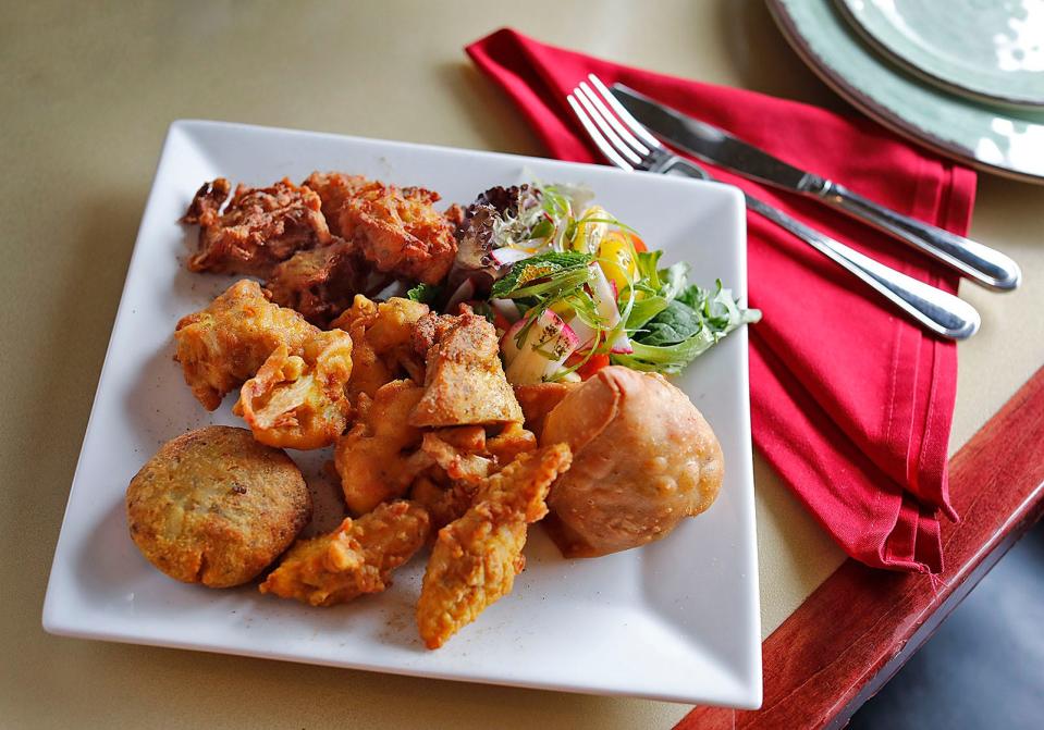 The turmeric appetizer platter at Turmeric House on Washington Street in Weymouth on Tuesday, June 27, 2023.