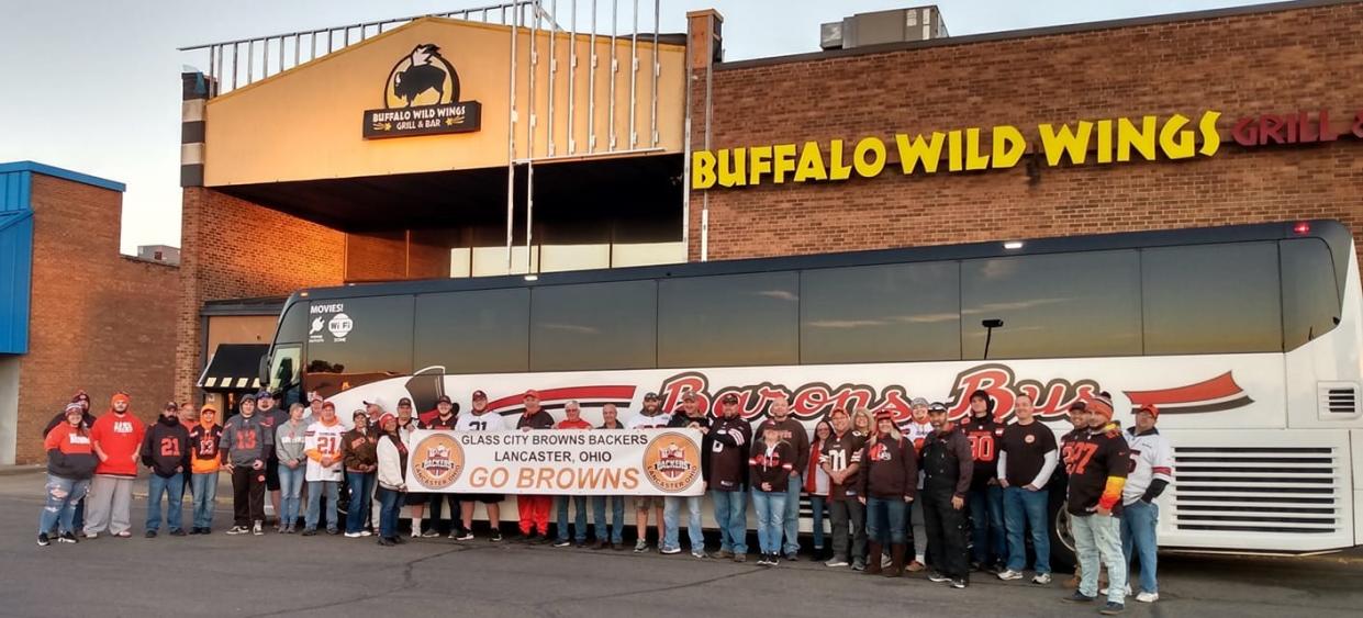 Glass City Browns Backers, a Cleveland Browns fan club in Lancaster, sometimes coordinates road trips to watch their team in person. Other times, they gather at the local Buffalo Wild Wings.