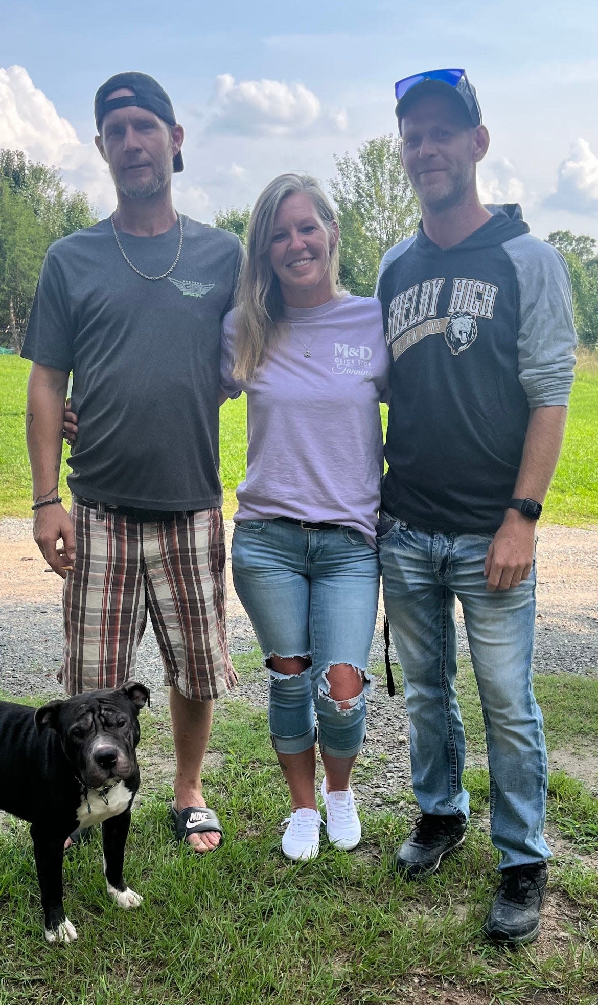 Donna Smith with her brothers, Roger Smith and Randall Scott.