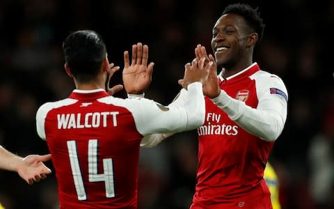 Welbeck high-tens Walcott - Credit: Reuters