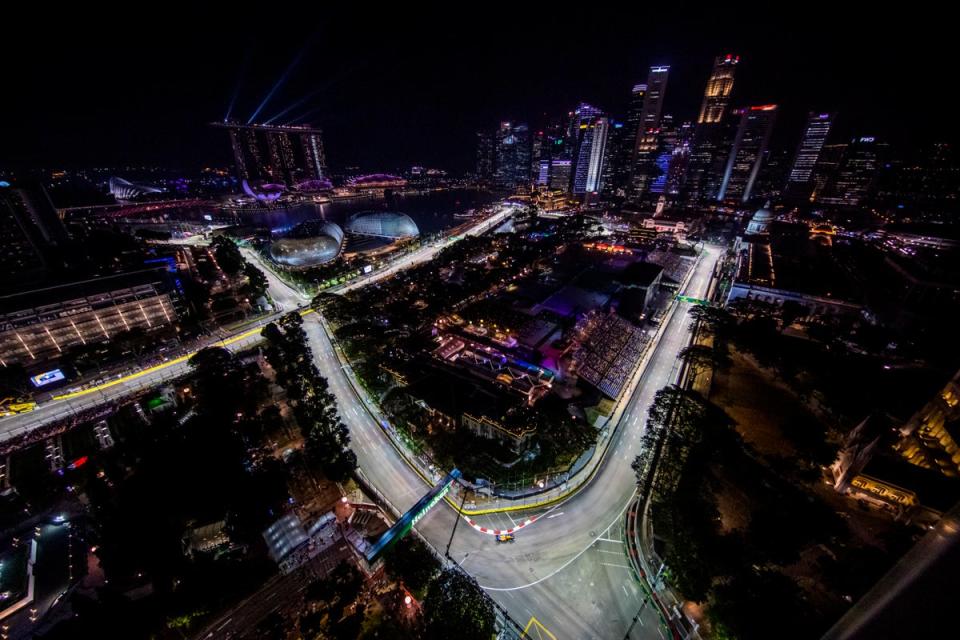 The Marina Bay Street Circuit is home to Formula 1’s original ‘night race’ (Getty Images)