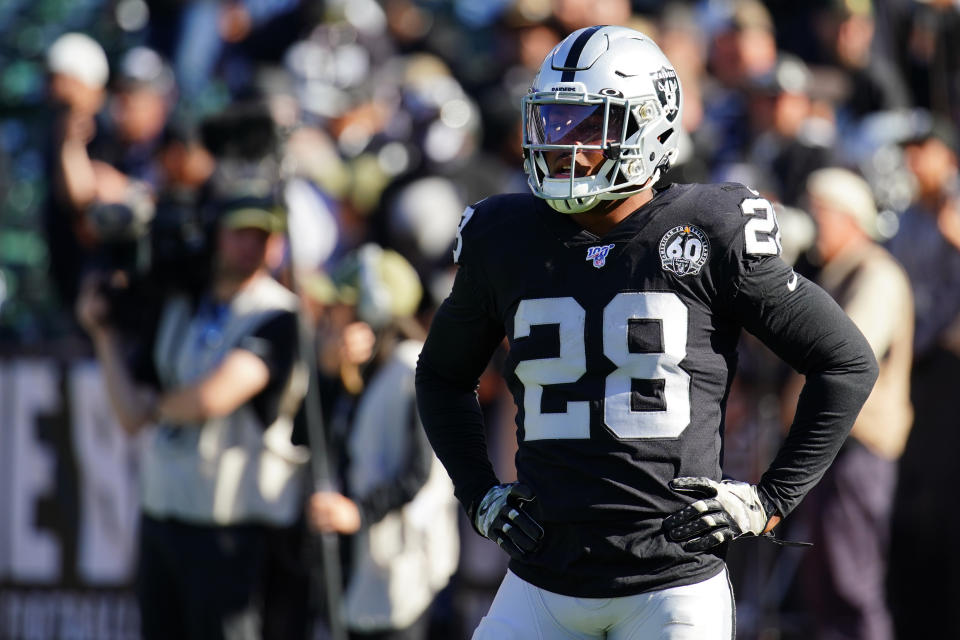 Josh Jacobs has been a rookie godsend for the 6-4 Oakland Raiders. (Photo by Daniel Shirey/Getty Images)