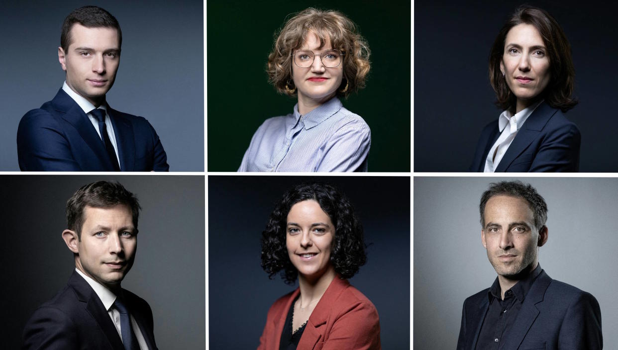 Jordan Bardella, Marie Toussaint, Valérie Hayer, François-Xavier Bellamy, Manon Aubry et Raphaël Gluckmann sont les six têtes de listes à être des eurodéputés sortants.