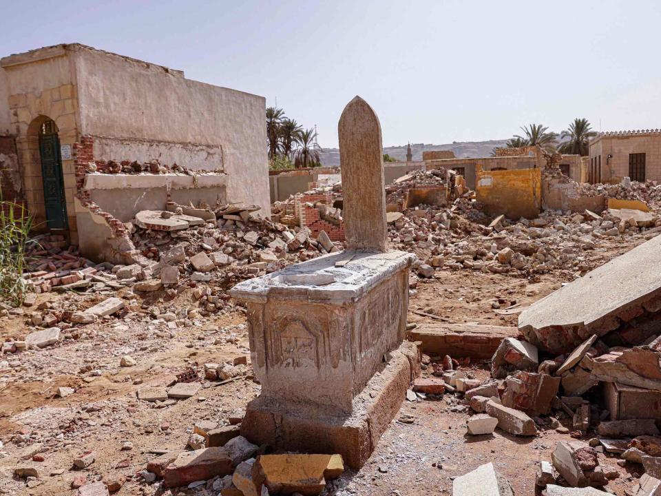 A view of the demolition of graveyards in Cairo.