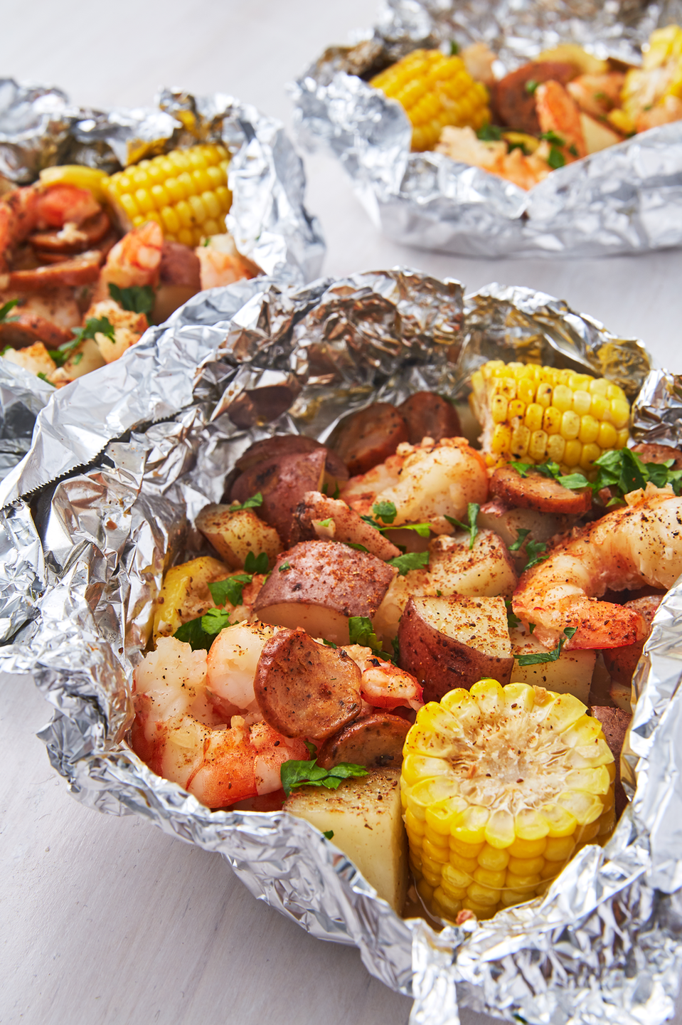 Grilled Prawn Foil Packs