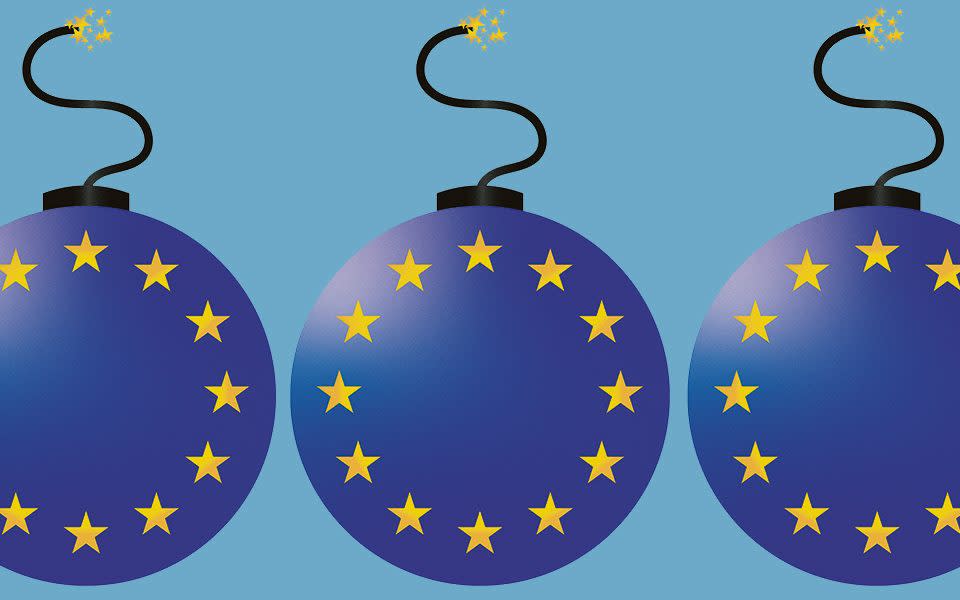 EU flag bombs