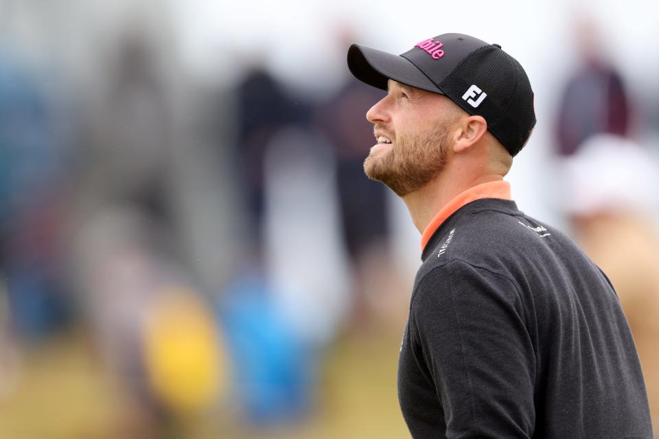 Wyndham Clark of the United States looks on from the second hole on day one of The 152nd Open championship at Royal Troon on July 18, 2024 in Troon, Scotland. (Photo by Kevin C. Cox/Getty Images)