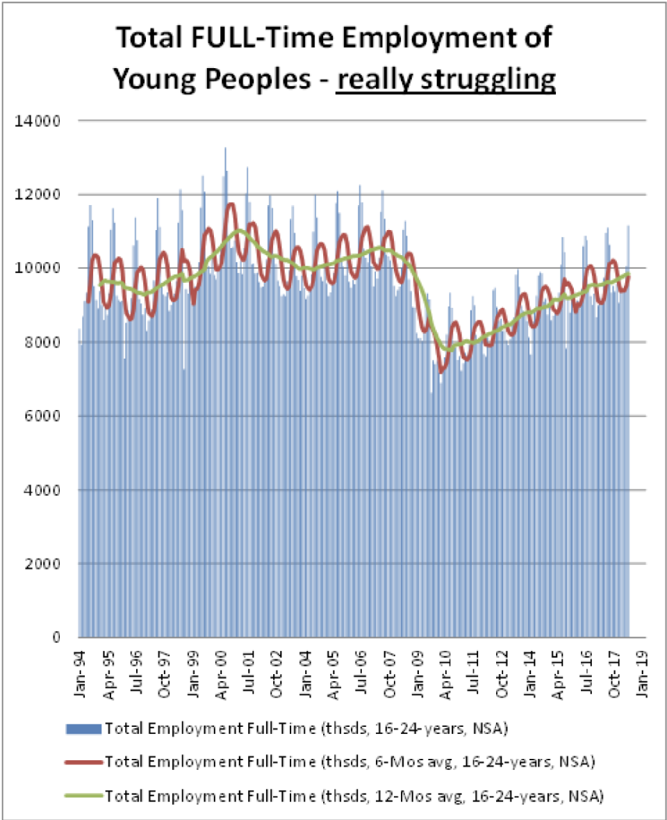 Herrmann’s chart shows young people, 16-24 years old are struggling to return to their pre-crisis level of employment.