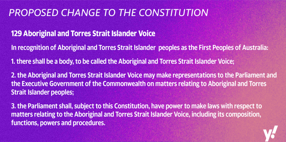 An outline of the proposed change to Australia's constitution. 