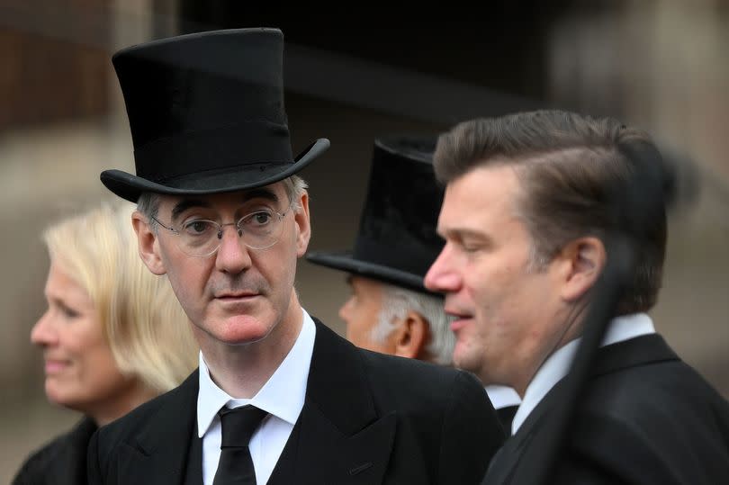 Jacob Rees-Mogg leaves the Accession Council ceremony at St James's Palace, London