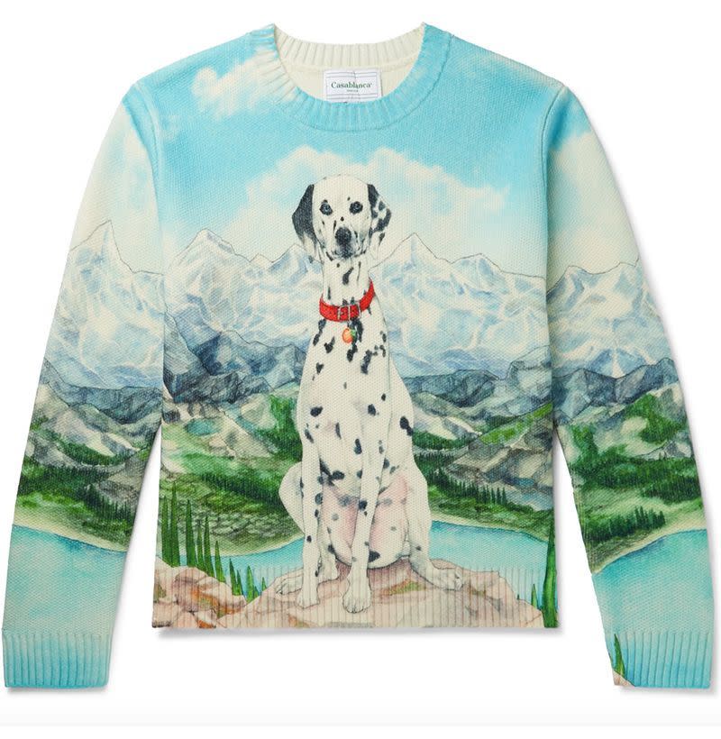 Printed Merino Wool and Cashmere-Blend Sweater