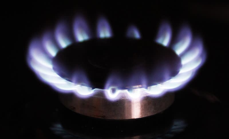 A gas burner is pictured on a cooker in a private home in Bordeaux