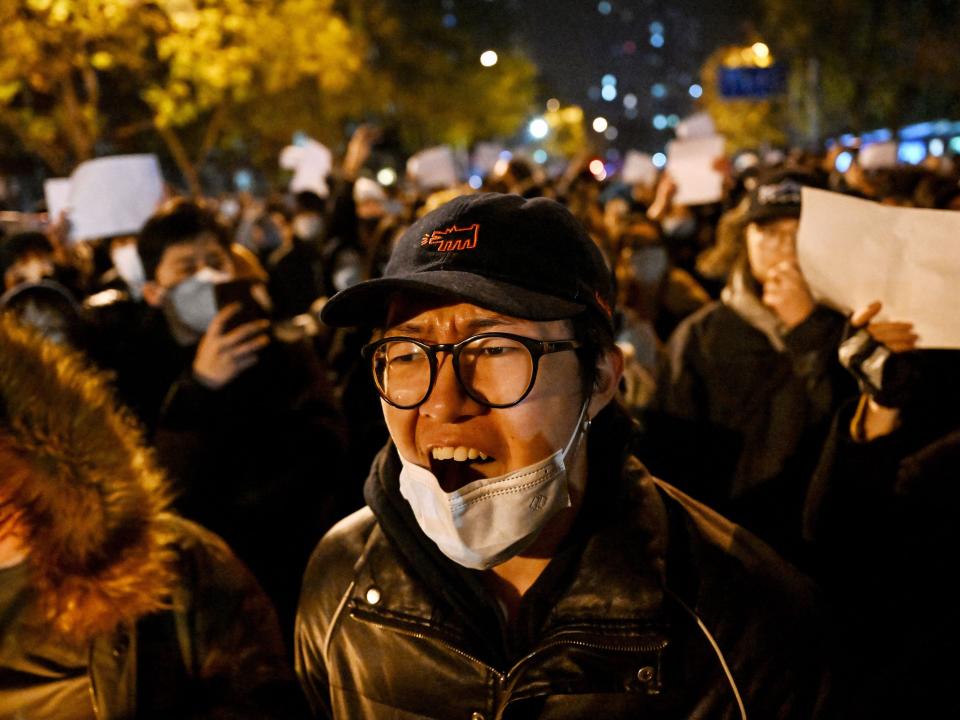 Thousands of demonstrators erupt in rare protests against COVID-19 restrictions across China.