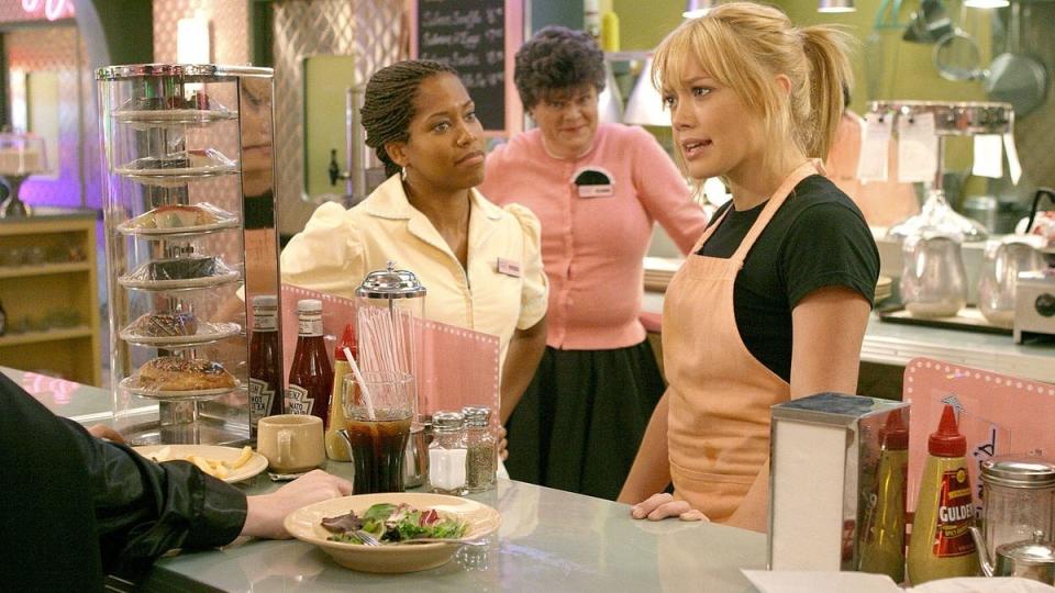 Hillary Duff as a waitress in "Cinderella Story."