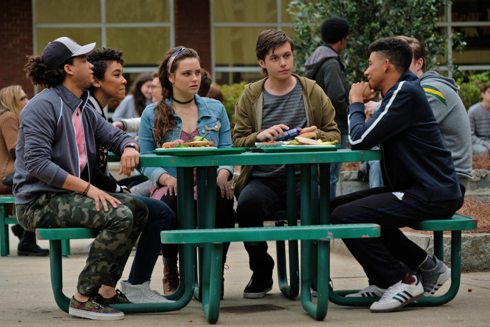 Starring in a gay teen rom-com&nbsp;&ldquo;gave me a kick to reflect and think about how I wanted to deal with my internalized shame,&rdquo; Lonsdale (far right, with his "Love, Simon" cast mates) said.&nbsp;