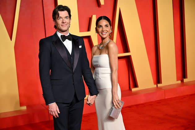 John Mulaney and Olivia Munn attend the 2024 Vanity Fair Oscar Party in March.