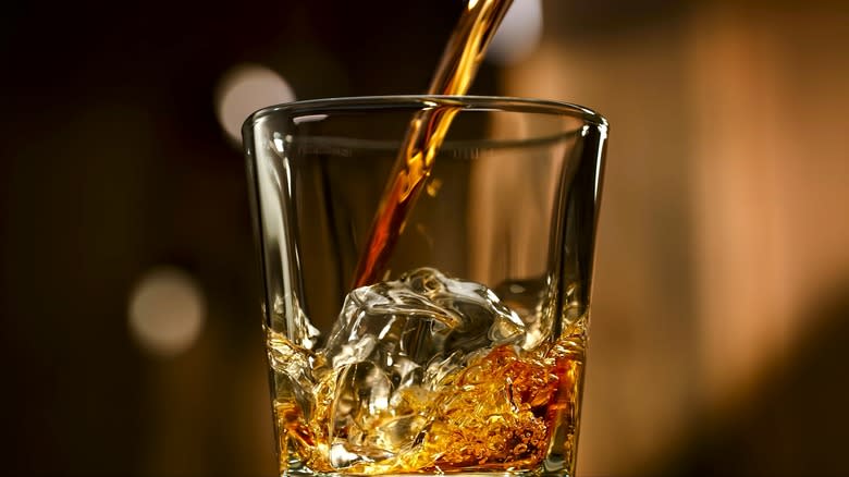 Whisky being poured into glass