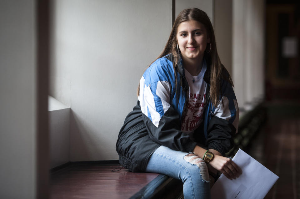 Ines Alves received A grades despite sitting her exams the morning after the Grenfell Tower blaze (Picture: PA)