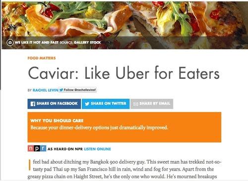 Screenshot: Caviar, like Uber for eaters