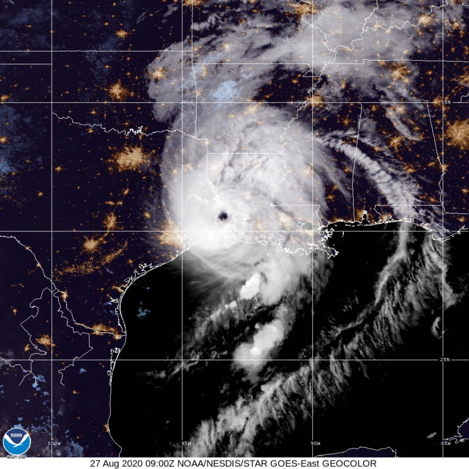 According to media reports, areas in Louisiana and Texas were experiencing power outages after Laura made landfall on the US in the early morning.  EPA/ National Oceanic and Atmospheric Administration (NOAA)