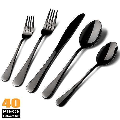 5) Matte Black Silverware Set