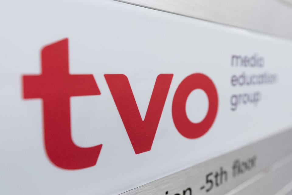 TVO signage is seen at Canada Square in Toronto. Almost 96 per cent of CMG’s members at TVO rejected an offer from the employer. THE CANADIAN PRESS/Spencer Colby