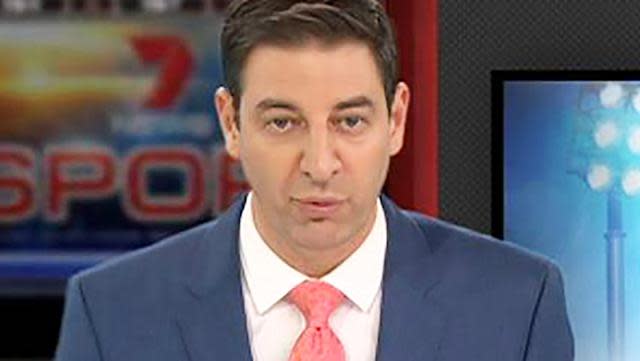 Basil Zempilas as channel 7 sports presenter