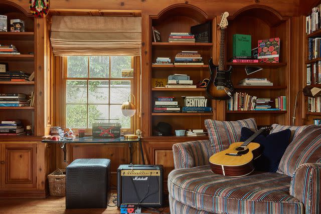 <p>Michael Clifford/Architectural Digest</p> Joey McIntyre's music room