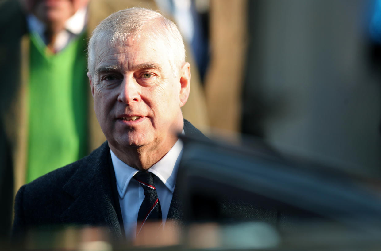 Britain's Prince Andrew leaves St. Mary the Virgin church in Hillington, near royal Sandringham estate, in Norfolk, Britain January 19, 2020. REUTERS/Chris Radburn