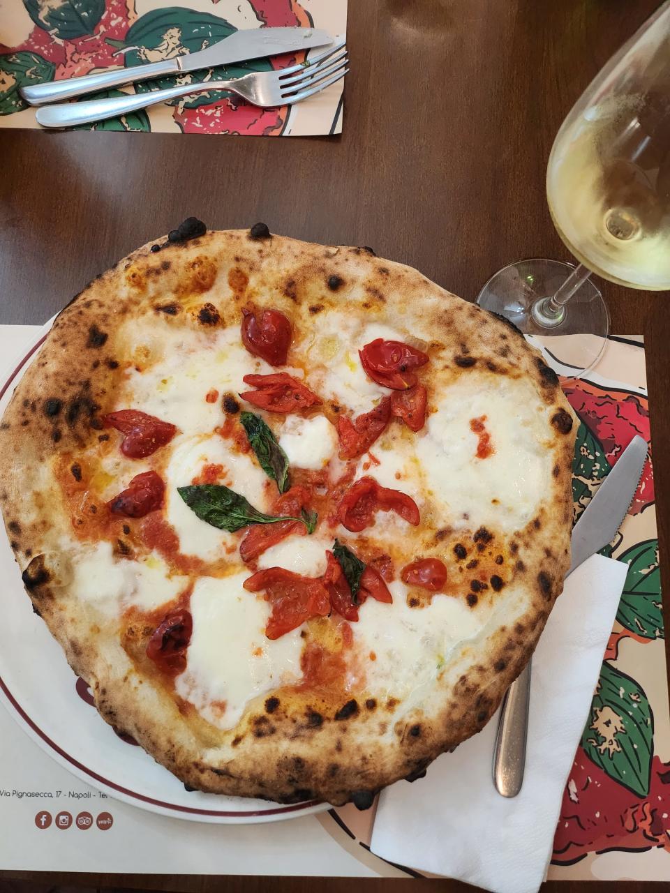 Pizza Napoletana at Pizzeria da Attilio in Naples, Italy.